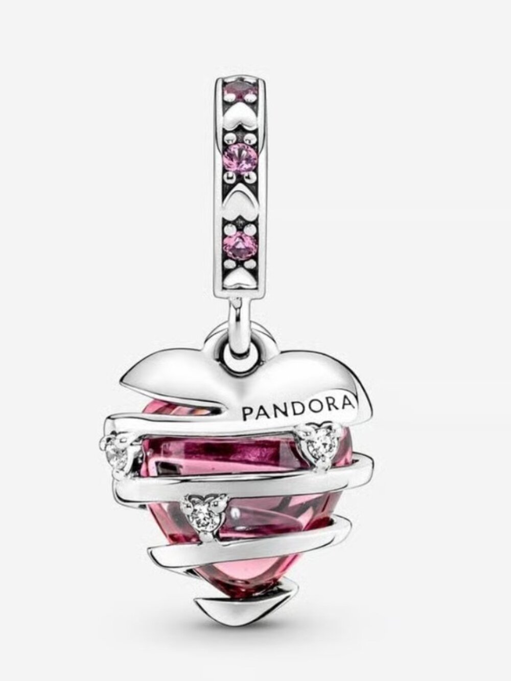 Reveal Your Love Heart Spiral Dangle Charm
